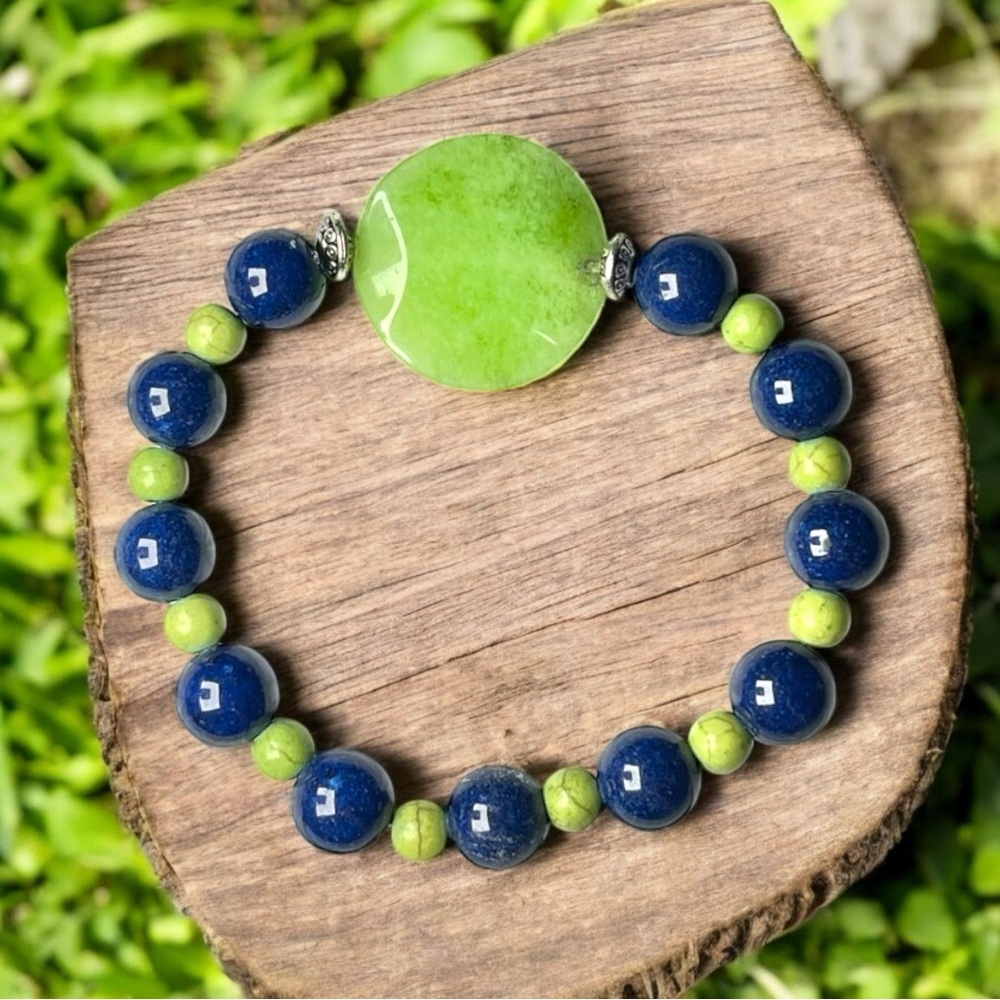 Peridot & Lapis Lazuli Stone Bracelet